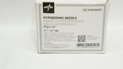 Medline SYR100257 Hypodermic Needle 25g x 1.5In - Box of 100